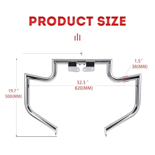 1.5" Fat Crash Bar Engine Guard Highway Freeway Bar for Yamaha XV 1600 XV 1700 XV1600 XV1700 RoadStar Wild Star Midnight Silverado Warrior (Chrome)