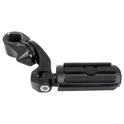 Universal Motorcycle Foot Pegs Compatible with Harley Touring Street Glide Electra Glide Road King Softail CVO Dyna Trike Sportster with 1.25 inch Highway Pegs(Black-Short)