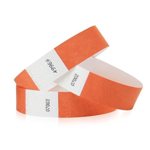 1,000 WristCo Coral Red Tyvek Wristbands for Events - Comfortable Tear Resistant Paper Bracelets ID Wrist Bands for Concerts Festivals Admission Party Identification - color: Coral Red