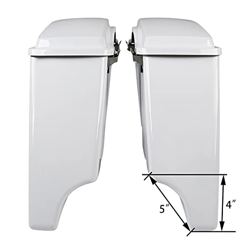 XMT-MOTO Stretched Hard Saddlebags Saddle bags Fit for Harley 1994-2013 Touring models road glide road king ultra street glide electra glide and 1984-2017 Softail models White - color: White, size: Stretched