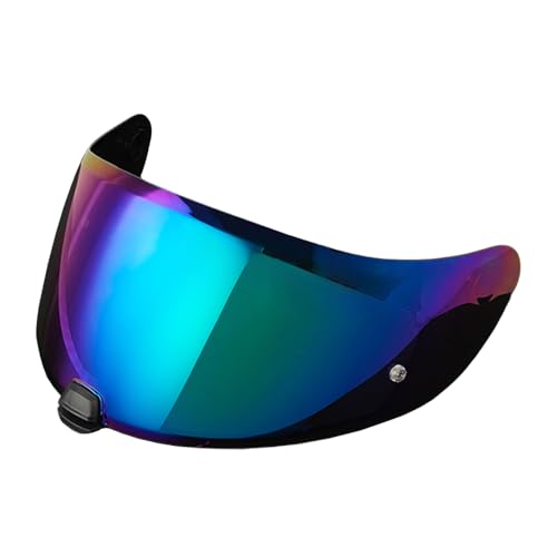 HJ20M Helmet Visor With Anti Fog Film, Motorcycle Helmet Face Shield Windshield Lens For HJC C70 FG-17 FG-ST IS-17 (Rainbow+Film) - color: Rainbow+film