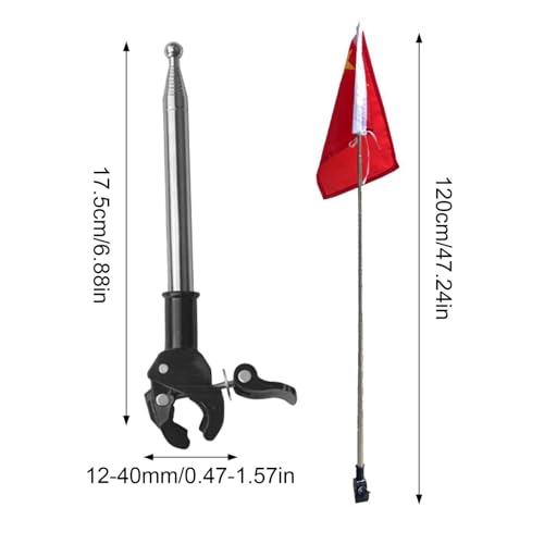 DNCG Motorcycle Adjustable Flagpole, Flag Display, Flagpole Stand, Stainless Steel Bikes Flagpole Mount, Outdoor Weather Resistant Flag, Motorcycle Safety Flag, Motorcycle Flagpole