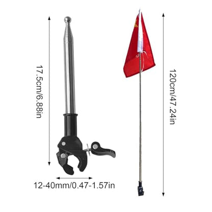 DNCG Motorcycle Adjustable Flagpole, Flag Display, Flagpole Stand, Stainless Steel Bikes Flagpole Mount, Outdoor Weather Resistant Flag, Motorcycle Safety Flag, Motorcycle Flagpole