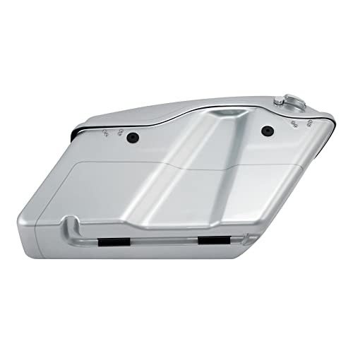 HR3 Brilliant Silver Pearl Hard Saddlebags Compatible with 2015 Electra Glide Ultra Classic FLHTCU (Replace for OEM) Fit for 2014-2023 Harley Touring Models - color: Brilliant Silver Pearl