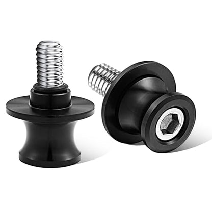 PBYMT 10MM M10 x 1.5 Motorcycle Swing Arm Slider CNC Spools Stand Screw Compatible for Kawasaki Ninja ZX6R Z900 Vulcan, Triumph Trident 660, Honda CBR 600rr, Suzuki GSXS (Black) - size: M10