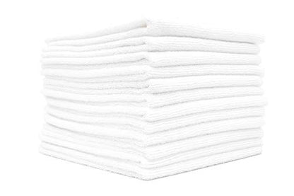 The Rag Company - All-Purpose Microfiber Terry Cleaning Towels - Commercial Grade, Highly Absorbent, Lint-Free, Streak-Free, Kitchens, Bathrooms, Offices, 300gsm, 12in x 12in, White (12-Pack) - color: White, size: 12in x 12in