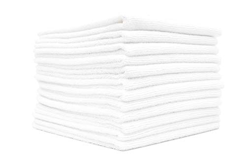 The Rag Company - All-Purpose Microfiber Terry Cleaning Towels - Commercial Grade, Highly Absorbent, Lint-Free, Streak-Free, Kitchens, Bathrooms, Offices, 300gsm, 16in x 16in, White (12-Pack) - color: White, size: 16in x 16in