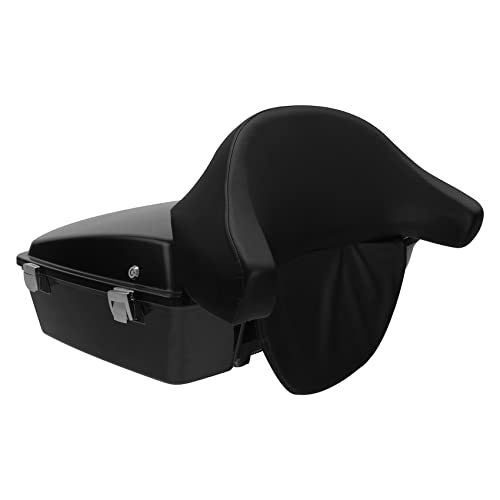 XMT-MOTO Black King Tour Trunk Backrest Pad Box Trunk Back Rest Fit for Harley Touring Road King Road Glide Street Glide Electra Glide Ultra Classic1997-2013