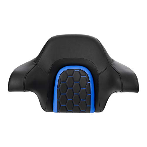 C.C. RIDER Wrap Around King Tour Trunk Backrest fit for Harley Touring Road King Street Glide Road Glide Electra Glide 2014-2024 - color: Passenger Backrest 23#Black+Blue