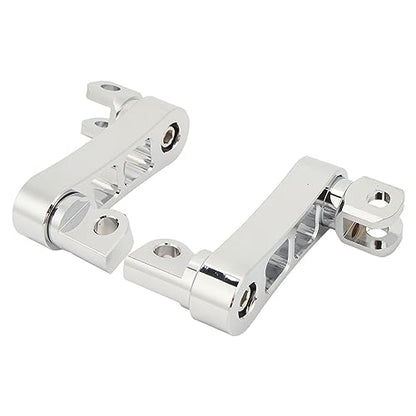 Motorcycle Foot Peg Highway Bracket – 360° Adjustable Aluminum Extension for Touring (Electroplated) - color: Electroplated