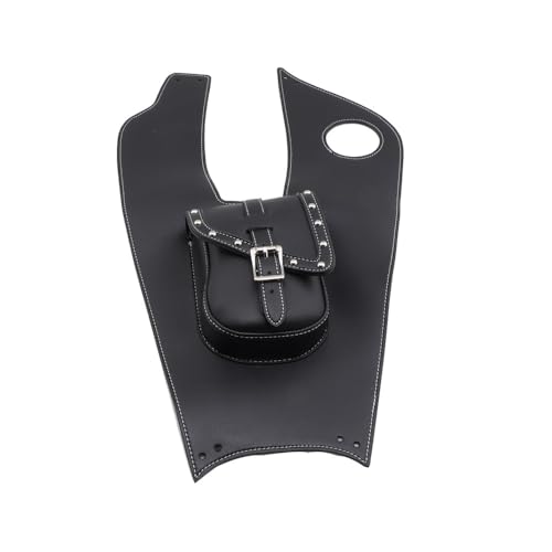 Motorcycle Black Artificial Leather Tank Cap Panel Bag Gas Tank Bag For Yamaha V-Star XVS650 1999-2007