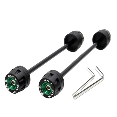 Motorcycle Front & Rear Axle Fork Crash Sliders CNC Aluminum POM Anti-Slip Protector Compatible with DRZ400SM DRZ400S DRZ400SE 2000–2025(Green) - color: Green