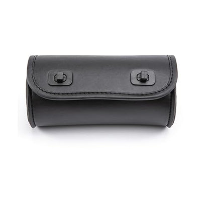 Mini Motorcycle Handlebar Bag Saddlebag Roll Tool Bag for Cafe Racer Bobber Chopper Storage pouch (Black) - color: Black