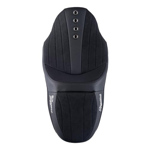 Advanblack SIK Baggers Touring Seat with Custom Stitching for 2009–2023 Harley Road Glide, Street Glide, Road King & Electra Glide，Gel-Lab Cushion, Synthetic Suede, No Backrest Slot (Black Stitching) - color: Black Stitching