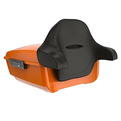 Advanblack King Tour Trunk Pack, Black Mount Bracket, Top Luggage Rack, Red Trunk Pak Liners Fit for 09-Later Harley Touring, Road Glide, Street Glide Special, Electra Glide - color: Baja Orange