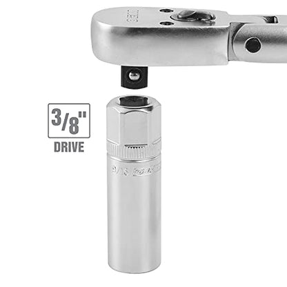 OEMTOOLS 22880 9/16" Magnetic Spark Plug Socket, 3/8" Drive, Alloy Steel, Magnetic Retention, Chrome Finish, For Domestic Vehicles, Easy ID Markings, Knurled Grip - style: 9/16 inch