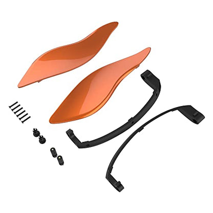 Advanblack Amber Whisky Side Wings Air Deflectors, Fairing Side Wing Windshield, Fairing Side Shield, Adjustable Wind Deflectors, Compatible for Harley Touring Street Electra Glide 2014-2023 - color: Amber Whisky