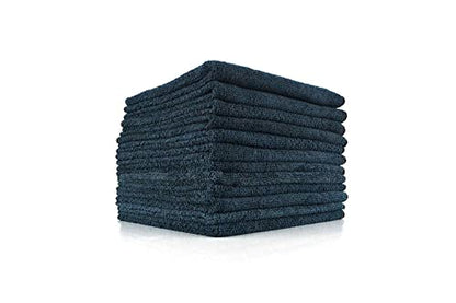 The Rag Company - All-Purpose Microfiber Terry Cleaning Towels - Commercial Grade, Highly Absorbent, Lint-Free, Streak-Free, Kitchens, Bathrooms, Offices, 300gsm, 16in x 16in, Midnight (12-Pack) - color: Midnight, size: 16in x 16in