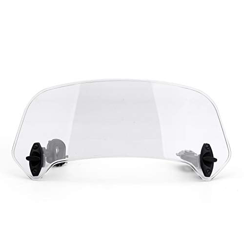 Motorcycle Adjustable Clip On Windshield Extension Spoiler Wind Deflector for HONDA, for YAMAHA, for BMW, for SUZUKI with Windshield Top Width More Than 26CM - color: Clear