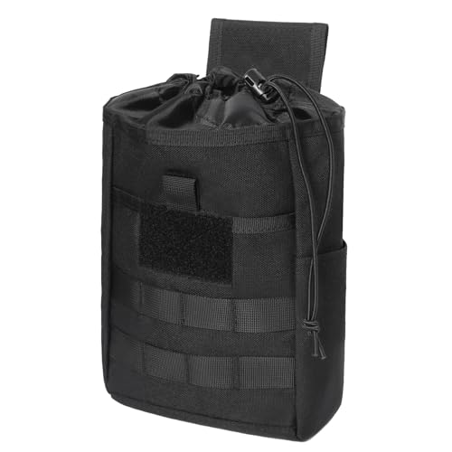 Azarxis Tactical Mini Belt Pouches, Multi-Purpose Small Battery Case Compact Utility EDC Card Slot Holder Waist Bags Military Molle Pack Sundries Storage Pack - color: #06 Black