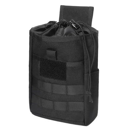 Azarxis Tactical Mini Belt Pouches, Multi-Purpose Small Battery Case Compact Utility EDC Card Slot Holder Waist Bags Military Molle Pack Sundries Storage Pack - color: #06 Black
