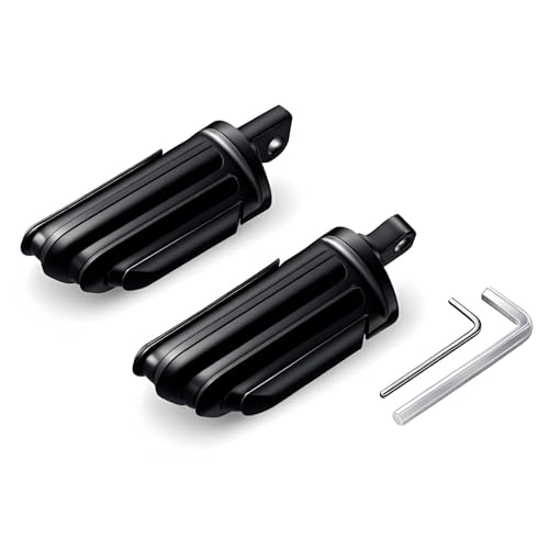Motorcycle Mini Floorboards Foot Pegs Black - Compatible with Harley Touring Road King Street Glide Softail Dyna Sportster XL883 XL1200 - Wide Male Mount Footrests Pedals - color: Black#4