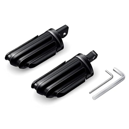 Motorcycle Mini Floorboards Foot Pegs Black - Compatible with Harley Touring Road King Street Glide Softail Dyna Sportster XL883 XL1200 - Wide Male Mount Footrests Pedals - color: Black#4
