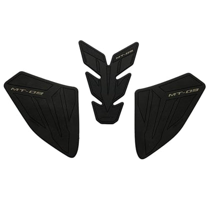 NIGHT CAT Motorcycle Fuel Tank Protector Compatible with MT-09 MT 09 MT09 Fuel Tank Pad Non-SlipTank Side Traction pad Gas Tank Sticker Set(Black) - color: Black