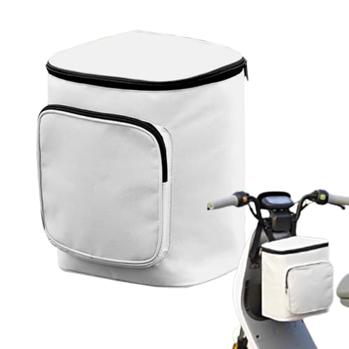 Motorcycle Front Fork Bag - Waterproof Cargo Bag, 600D Oxford Cloth, Heat Preservation Storage, Compact Motorcycle Organizer | Carrying Pouch for Tools, Glasses, Small Accessories, Outdoor Rid - color: White