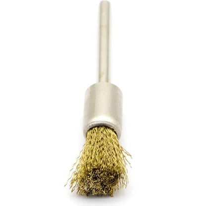 20PCS Brass Wire Brushes - Metal Rust Removal, Cleaning, and Polishing - 8mm Diameter, 1/8″ (3mm) Shaft - Removes Burrs, Dust, and Oxide Layer - Handles Rough Surfaces - Rotary Tool Accessories - style: Brass Wire Brush 3*8mm 20PCS