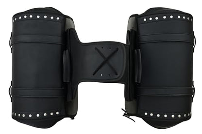 Vance Touring Elite Studded Motorcycle Saddlebags 30L PVC Water-Resistant Compatible with Sportster Dyna Softail Touring Models Vstar Shadow Wide Glide (Touring Elite, Studded)