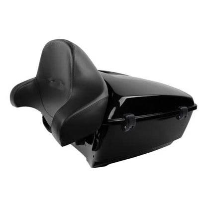 TCMT King Motorcycle Trunk Backrest Pad Two-Up Mount Rack Fit For Harley Touring 1997-2008 Electra Glide Road Glide Street Glide Pack - color: With Speaker Holes: Style I Chrome Rack