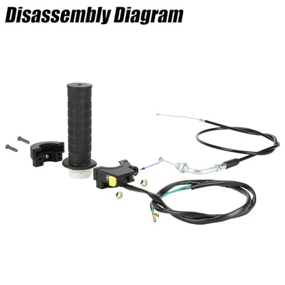 YOXUFA Throttle Cable Twist Throttle Handle Grip Assembly for 2 Stroke Engine 80cc 100cc 49cc 50cc Gas Motor Motorized Bicycle Bike Parts with 7/8" 22mm Handlebar