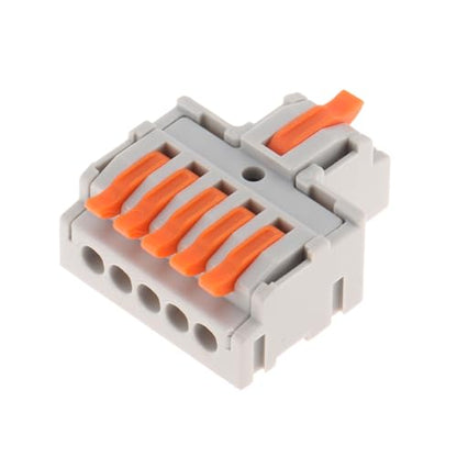 DIANN 10pcs Lever Wire Connectors 1 in 5 Out Circuit Inline Splices Electrical Wire Connector 28-12 AWG Quick Connect Splice Wire Connectors - style: 1 in 5 out