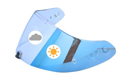 Compatible With EX0 T520 Motorcycle Helmet Visor R1 Air Face Helmet Shield Replacement ST1400 Tinted Visor (Clear Blue to Ice Blue) - color: Clear Blue/Ice Blue
