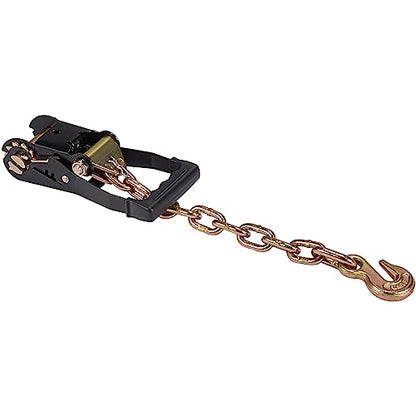 VEVOR Car Tie Down with Chain Anchors, Lasso Style 2"×120" Tire Straps, 5865 LBS Working Load, 11023 LBS Breaking Strength, with Heavy Duty Ratchets for Passenger Car, ATV, SUV, UTV, Truck, 4-Pack - style: Lasso-Style with Heavy Duty Hook