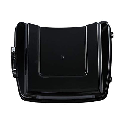XFMT Motorcycle 5.5" Vivid Black Razor Trunk Luggage Black Latches W/Passenger Backrest Pad For Harley Touring Road King Street Glide Road Glide Electra Glide Ultra Classic 2014-Later - color: Vivid Black W/ Black Latches Set 1