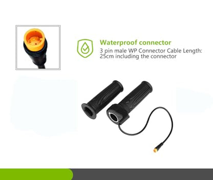 Universal E-Bike Twist Throttle Grip - 22.2mm Waterproof Handlebar Speed Controller for Electric Bicycle, Scooter, Motorcycle (12V-72V Compatible)
