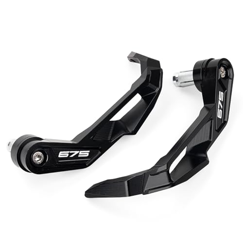 Compatible with 675SR 675 SR-R 675NK 675SS Motorcycle CNC Handlebar Grip Guard Brake Clutch Lever Protector (Black) - color: Black