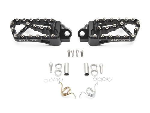 AltRider Adventure II Foot Pegs Compatible With BMW R 1200/1250 / 1300 GS/GSA - Heavy Duty Design - Boot Friendly, High Traction Cleats for Stability & Grip - Adjustable Camber & Height - Black - color: Black, size: Adventure II (58mm x 122mm)
