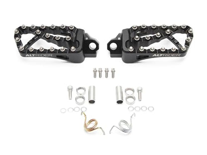 AltRider Adventure II Foot Pegs Compatible With BMW R 1200/1250 / 1300 GS/GSA - Heavy Duty Design - Boot Friendly, High Traction Cleats for Stability & Grip - Adjustable Camber & Height - Black - color: Black, size: Adventure II (58mm x 122mm)