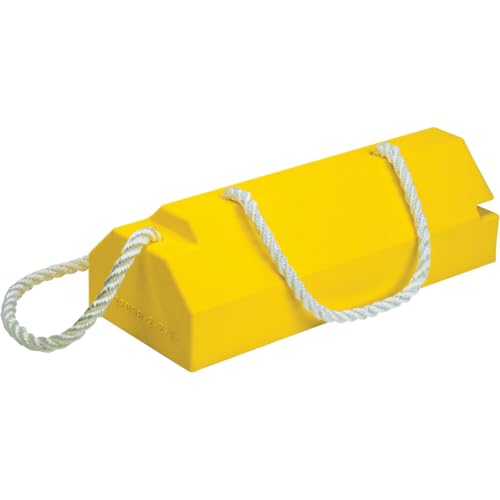 Checkers 14" Airplane Chocks, Aviation Wheel Chocks for Mid to Large-Sized Aircraft, One Tire Chock with Locking Rope and Handle, Durable Lightweight Urethane, Yellow, AC4614-LR-H - style: With Handle