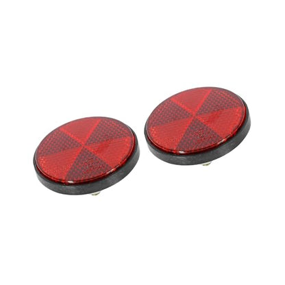 Pair M6x1.0 Red Plastic Universal Screw Mount Reflective Warning Reflector for Motorcycle Bike Replacement Car Parts