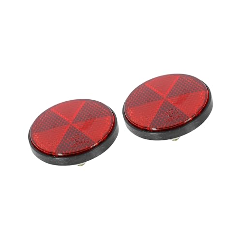 Pair M6x1.0 Red Plastic Universal Screw Mount Reflective Warning Reflector for Motorcycle Bike Replacement Car Parts