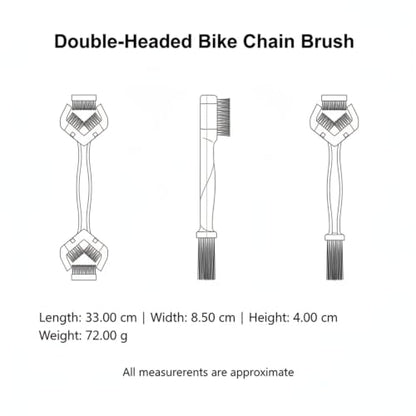 Double-Headed Bike Chain Brush - Durable PP Plastic Drivetrain Tool for Bicycle & Motorcycle Care - color: Blue