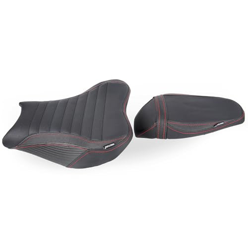 Motorcycle Driver Rider Rear Passenger Seat fit for Z900 Z 900 2017 2018 2019 2020 2021 2022 2023 2024 Pressure Relief Soft Pillion Saddle Cushion Pad, Black - color: Front & Rear - Black