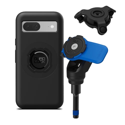 Quad Lock Handlebar Clamp Motorcycle Phone Mount with Vibration Dampener and MAG Phone Case for Pixel 8a - size: Pixel 8a