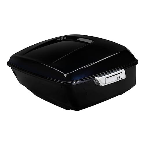 TCMT 13.7" King Motorcycle Trunk Box W/Latch Key Fit For Harley 2014-2025 Touring CVO Road King Road Glide Street Glide Electra Glide Ultra Limited Midnight Blue - color: Midnight Blue(W Speaker Holes)