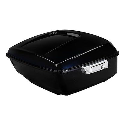 TCMT 13.7" King Motorcycle Trunk Box W/Latch Key Fit For Harley 2014-2025 Touring CVO Road King Road Glide Street Glide Electra Glide Ultra Limited Midnight Blue - color: Midnight Blue(W Speaker Holes)