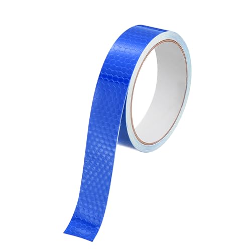 MECCANIXITY Reflective Tape, 1" x 16 Ft Night Safety Caution Warning Tapes Adhesive Tapes Waterproof PVC Marking Stickers for Trailers Motorcycle Steps Floor Boats Floor, Blue - color: Blue, size: 1 Inch x 16 Ft